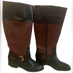 Ralph Lauren women’s Melanie Black and Brown Leather Boots 8.5 B